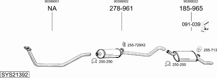 Bosal SYS21392 - Sistem de esapament aaoparts.ro