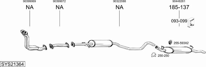 Bosal SYS21364 - Sistem de esapament aaoparts.ro