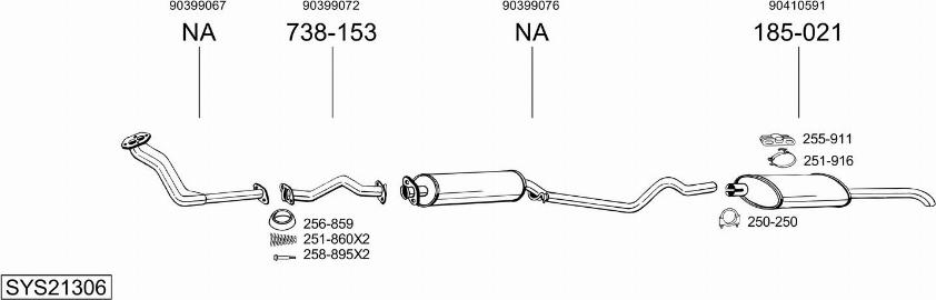 Bosal SYS21306 - Sistem de esapament aaoparts.ro