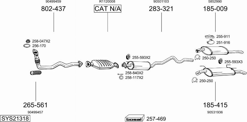 Bosal SYS21318 - Sistem de esapament aaoparts.ro