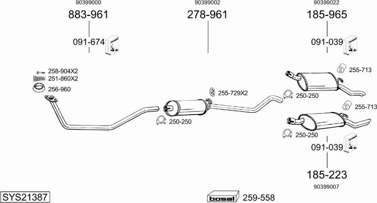 Bosal SYS21387 - Sistem de esapament aaoparts.ro