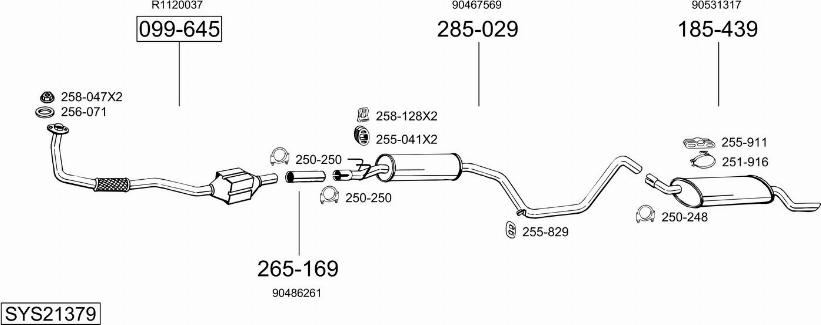 Bosal SYS21379 - Sistem de esapament aaoparts.ro
