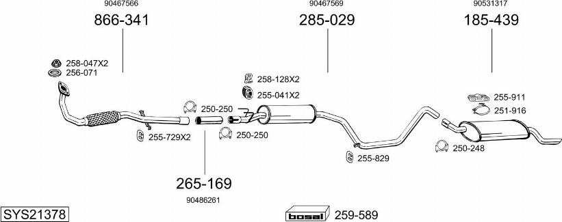 Bosal SYS21378 - Sistem de esapament aaoparts.ro