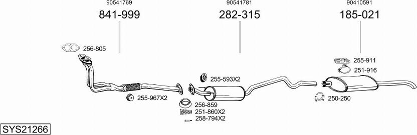 Bosal SYS21266 - Sistem de esapament aaoparts.ro