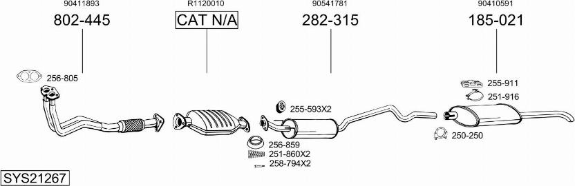 Bosal SYS21267 - Sistem de esapament aaoparts.ro