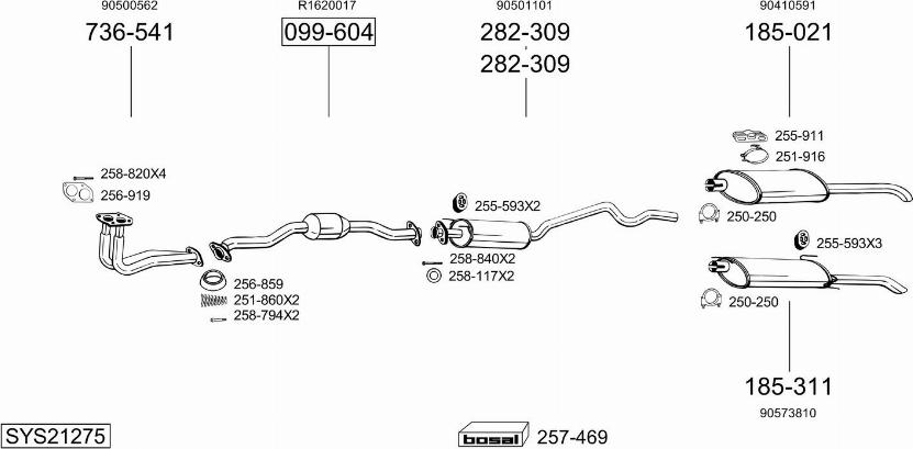 Bosal SYS21275 - Sistem de esapament aaoparts.ro