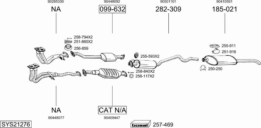 Bosal SYS21276 - Sistem de esapament aaoparts.ro