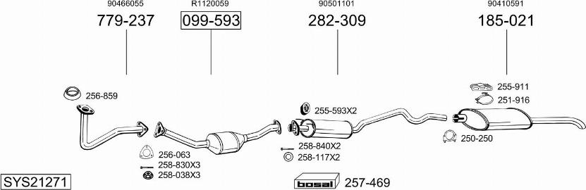Bosal SYS21271 - Sistem de esapament aaoparts.ro