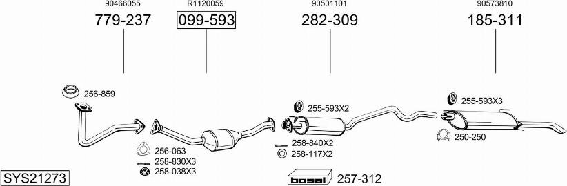 Bosal SYS21273 - Sistem de esapament aaoparts.ro