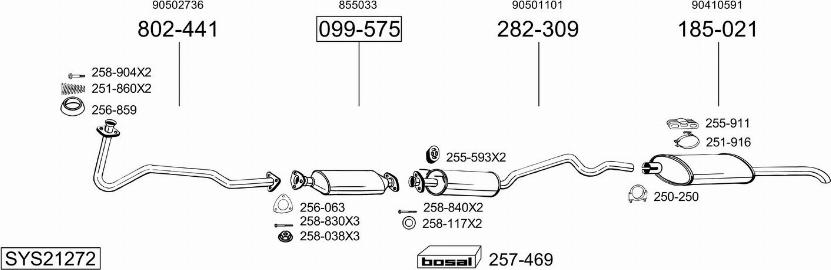 Bosal SYS21272 - Sistem de esapament aaoparts.ro
