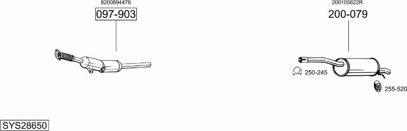 Bosal SYS28650 - Sistem de esapament aaoparts.ro