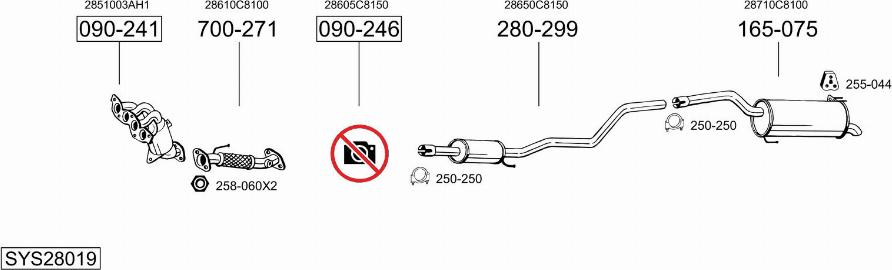 Bosal SYS28019 - Sistem de esapament aaoparts.ro