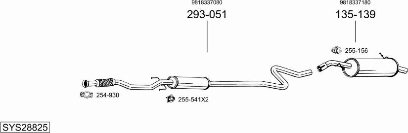 Bosal SYS28825 - Sistem de esapament aaoparts.ro