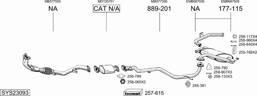 Bosal SYS23093 - Sistem de esapament aaoparts.ro