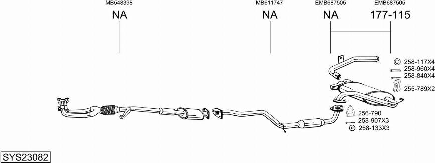Bosal SYS23082 - Sistem de esapament aaoparts.ro