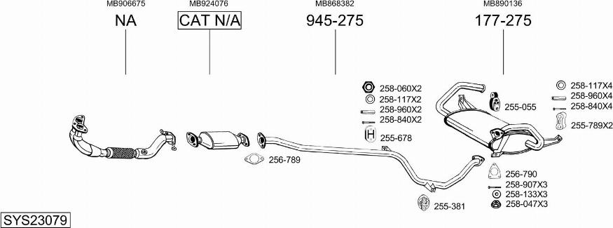 Bosal SYS23079 - Sistem de esapament aaoparts.ro