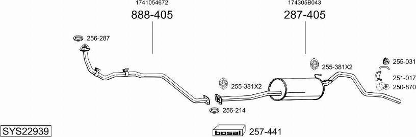 Bosal SYS22939 - Sistem de esapament aaoparts.ro