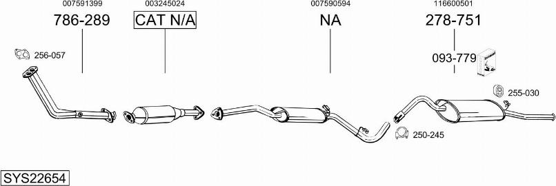 Bosal SYS22654 - Sistem de esapament aaoparts.ro