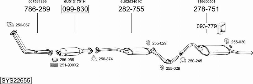 Bosal SYS22655 - Sistem de esapament aaoparts.ro