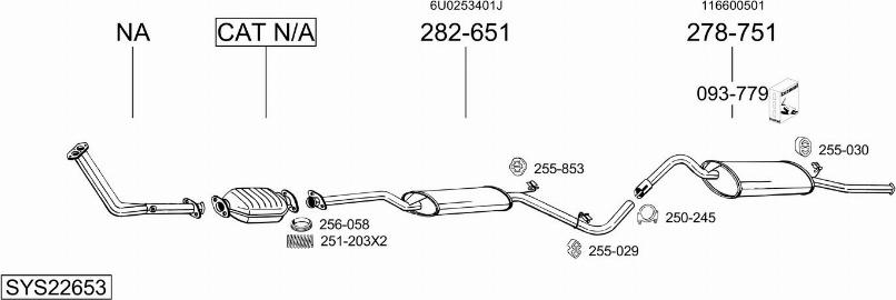 Bosal SYS22653 - Sistem de esapament aaoparts.ro