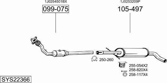 Bosal SYS22366 - Sistem de esapament aaoparts.ro