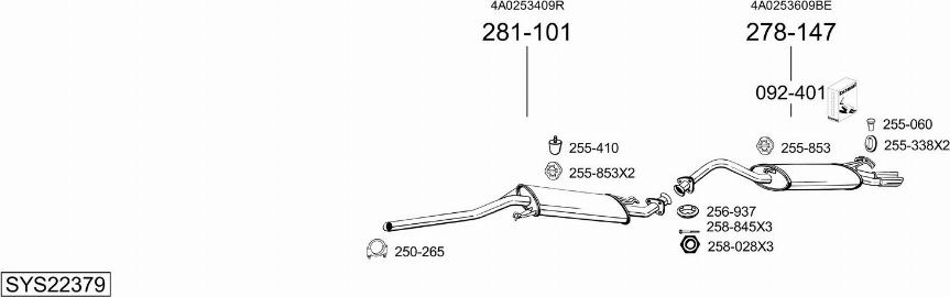 Bosal SYS22379 - Sistem de esapament aaoparts.ro