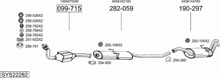 Bosal SYS22282 - Sistem de esapament aaoparts.ro