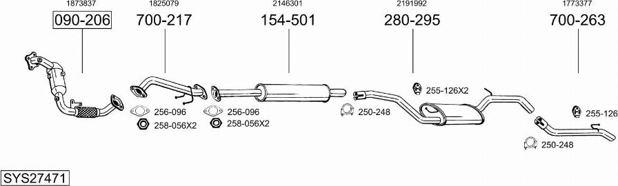 Bosal SYS27471 - Sistem de esapament aaoparts.ro