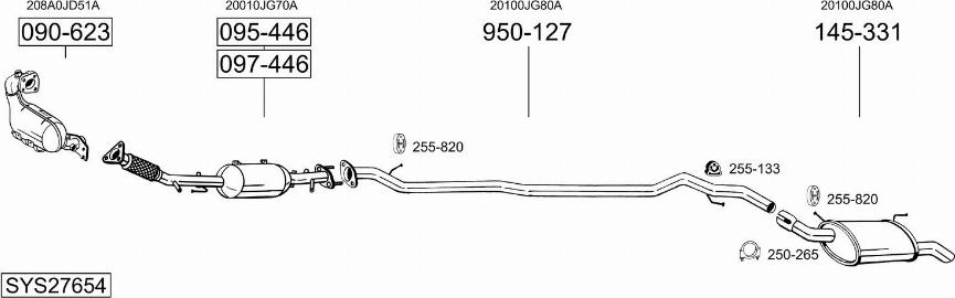Bosal SYS27654 - Sistem de esapament aaoparts.ro