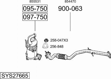 Bosal SYS27665 - Sistem de esapament aaoparts.ro