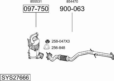 Bosal SYS27666 - Sistem de esapament aaoparts.ro