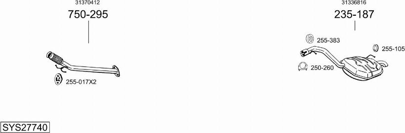 Bosal SYS27740 - Sistem de esapament aaoparts.ro