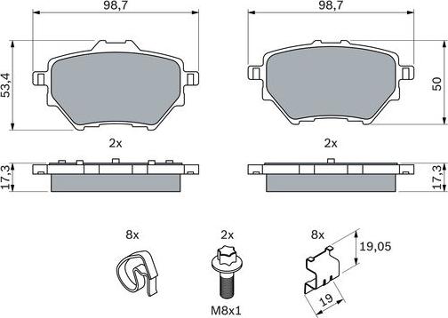 BOSCH 0 986 494 998 - Set placute frana,frana disc aaoparts.ro