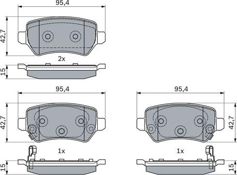 BOSCH 0 986 494 954 - Set placute frana,frana disc aaoparts.ro