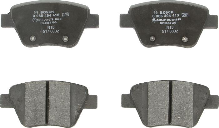 BOSCH 0 986 494 416 - Set placute frana,frana disc aaoparts.ro