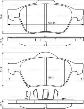 BOSCH 0 986 494 485 - Set placute frana,frana disc aaoparts.ro