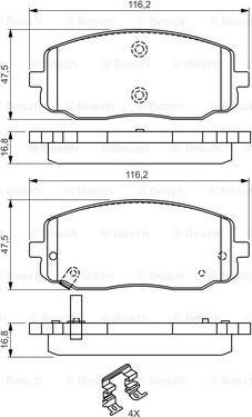 BOSCH 0 986 494 594 - Set placute frana,frana disc aaoparts.ro