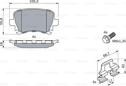 BOSCH 0 986 494 595 - Set placute frana,frana disc aaoparts.ro