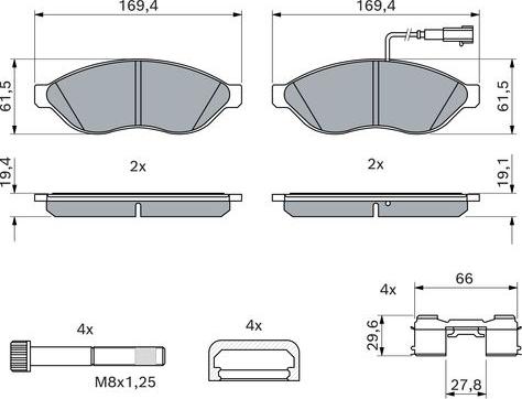 BOSCH 0 986 494 591 - Set placute frana,frana disc aaoparts.ro