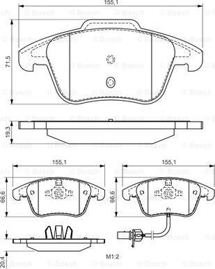 BOSCH 0 986 494 538 - Set placute frana,frana disc aaoparts.ro