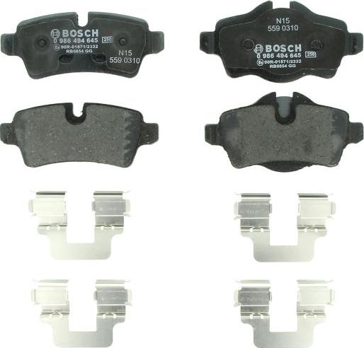 BOSCH 0 986 494 645 - Set placute frana,frana disc aaoparts.ro