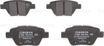 BOSCH 0 986 494 643 - Set placute frana,frana disc aaoparts.ro