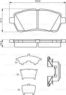 BOSCH 0 986 494 652 - Set placute frana,frana disc aaoparts.ro