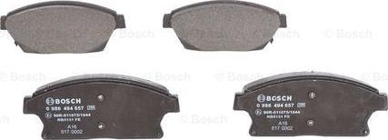 BOSCH 0 986 494 657 - Set placute frana,frana disc aaoparts.ro