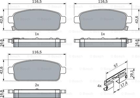 BOSCH 0 986 494 634 - Set placute frana,frana disc aaoparts.ro