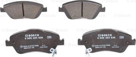 BOSCH 0 986 494 638 - Set placute frana,frana disc aaoparts.ro