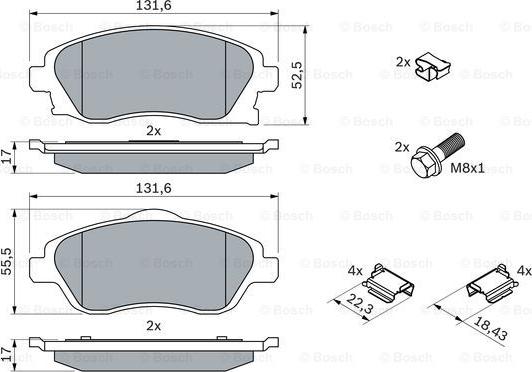 BOSCH 0 986 494 625 - Set placute frana,frana disc aaoparts.ro