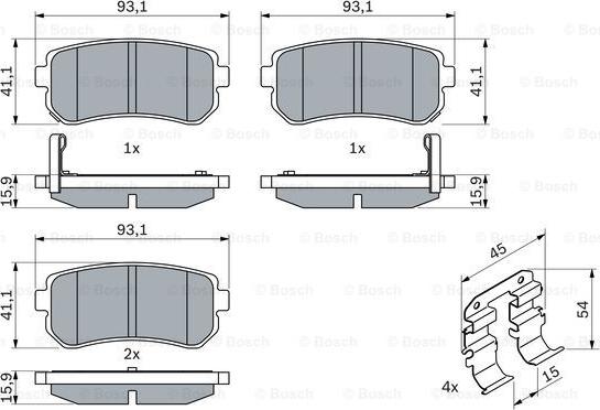 BOSCH 0 986 494 627 - Set placute frana,frana disc aaoparts.ro