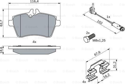 BOSCH 0 986 494 087 - Set placute frana,frana disc aaoparts.ro