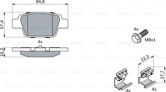 BOSCH 0 986 494 030 - Set placute frana,frana disc aaoparts.ro